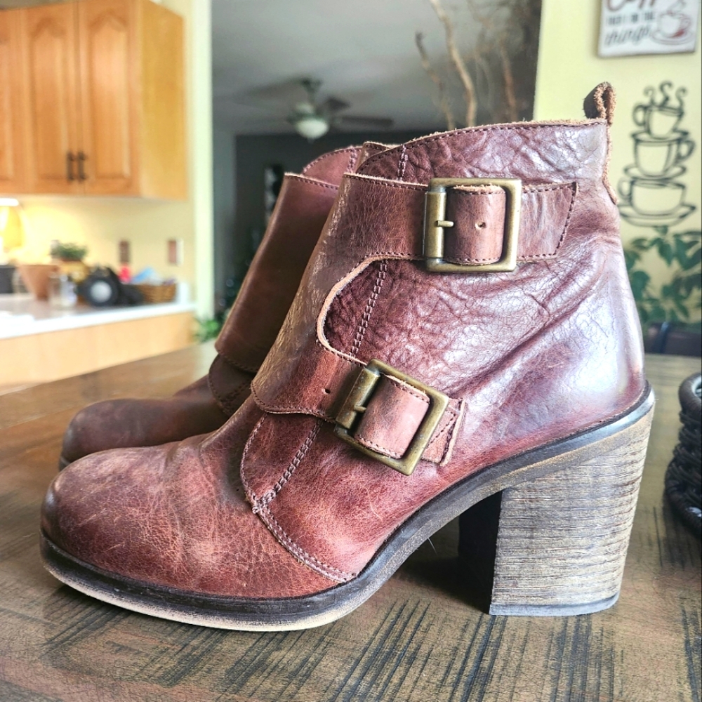Jeffrey Campbell Brown Leather Ankle Boots Size 40